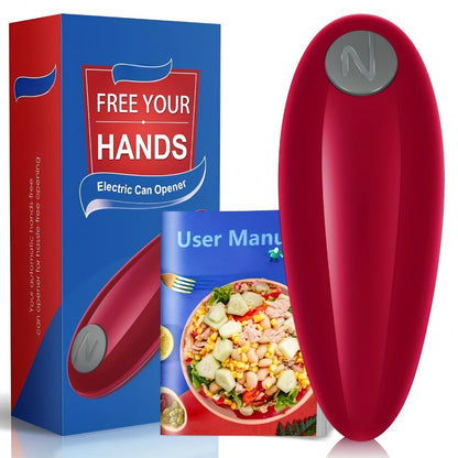 Electric Can Opener Cordless Battery Powered – Smooth Edge Safety, Auto Shut-Off, ABS Material, Easy One-Touch Operation for Elderly, Arthritis & Disabled Hands, Kitchen & Camping