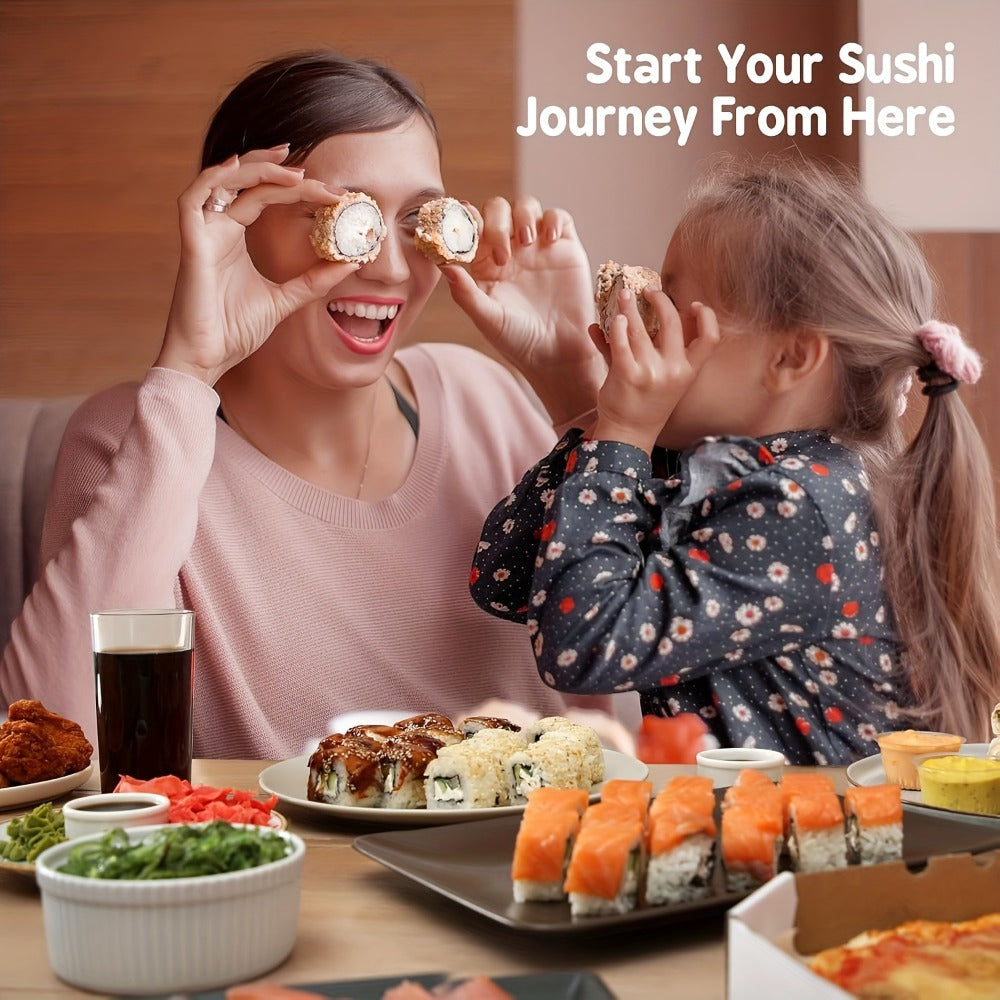 Sushi Making Kit 9/27Pcs with Bamboo Rolling Mats, Rice Molds, Paddle, Knife & Chopsticks – Beginner Set for Home, School, Camping & Gifts
