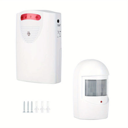 Wireless Driveway Alarm Motion Sensor, Infrared PIR Security Alert System 328ft Range 110dB Chime, USB Expandable Indoor Outdoor Detector for Home Garage Gate Mailbox Fence