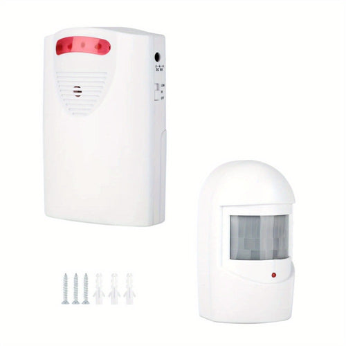 Wireless Driveway Alarm Motion Sensor, Infrared PIR Security Alert System 328ft Range 110dB Chime, USB Expandable Indoor Outdoor Detector for Home Garage Gate Mailbox Fence