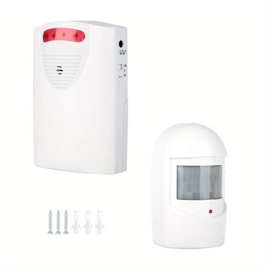 Wireless Driveway Alarm Motion Sensor, Infrared PIR Security Alert System 328ft Range 110dB Chime, USB Expandable Indoor Outdoor Detector for Home Garage Gate Mailbox Fence