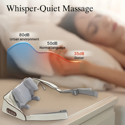 Neck Shoulder Massage Pillow 8D Deep Kneading Wireless Electric Back Massager Simulates Human Hands for Neck Shoulder Back Pain Relief Gift for Women Men