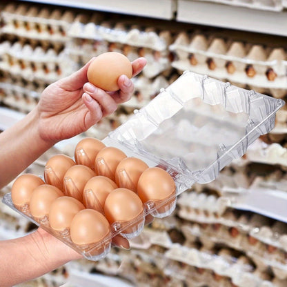 52/104-Pack Clear Plastic Egg Cartons Bulk with Sticker Labels - Reusable 12-Count Egg Containers for Home Farm Market Display