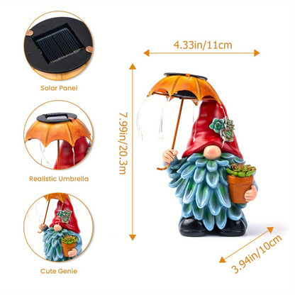 Solar Light Elf Resin Statue – Outdoor Garden Figurine That Automatically Lights Up at Night, Holiday Collectible Decor for Christmas, Easter, Halloween, Thanksgiving & Hanukkah, Patio Porch Desk Decor Gift