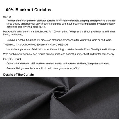 Blackout Curtains 4 Panels – 100% Light Blocking Thermal Insulated Soundproof Privacy Window Curtains for Bedroom Living Room