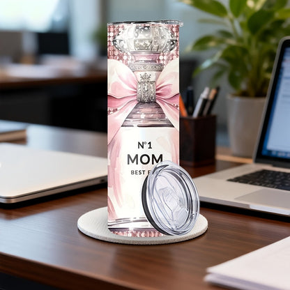 Insulated Tumbler 20oz Mom's Best Ever Design | 304 Stainless Steel Travel Cup with Lid & Straw for Hot & Cold Drinks – Cute Gift for Mom, Women, Birthday, Mother's Day & Christmas