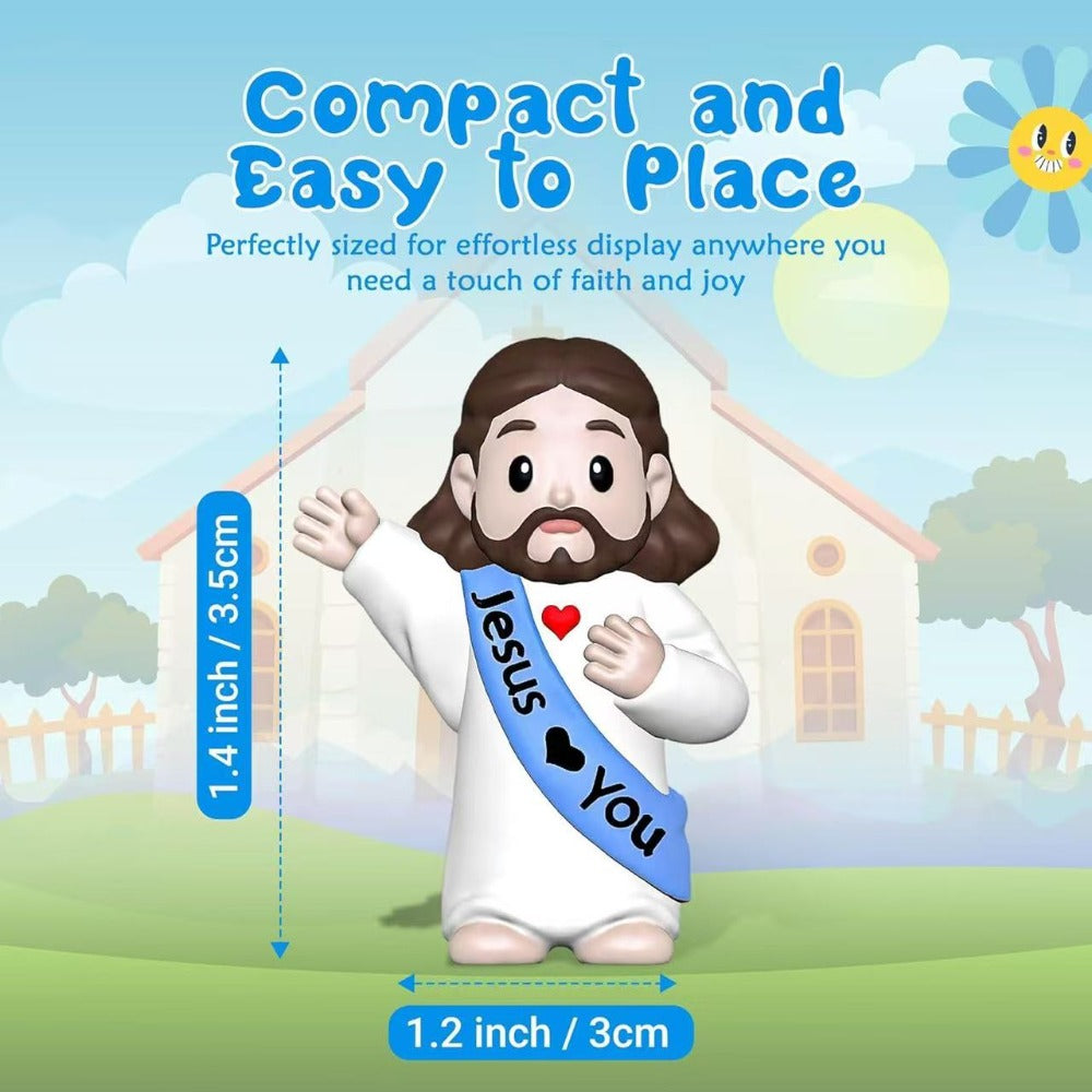 Religious Party Decoration Set 160pcs, Jesus Loves You Banner Mini Statues Easter Eggs Fillers, Christian Party Supplies Gift for Her Him, Holiday Home Decor Bulk Pack Mixed Colors Random Patterns