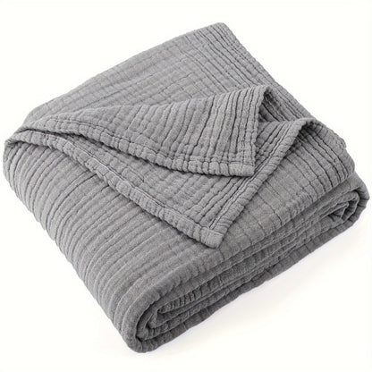 Muslin Blanket 100% Cotton 6-Layer – Breathable Soft Gauze Throw for Couch & Bed, All Season, Machine Washable, 13 Colors, 5 Sizes