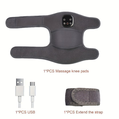 Heated Knee Massager Brace – Wireless Electric Knee Pad with Heat & Vibration, USB Rechargeable Warm Massage Knee Support Wrap for Arthritis, Joint Pain Relief, Men & Women