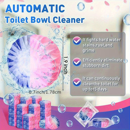 Toilet Bowl Cleaner Tablets 24 Pack, Automatic Toilet Tank Cleaning Tablets with Fresh Pine and Lemongrass Scent, Strong Detergent Bubbles for Bathroom Toilet Tank Cleaner Maintenance