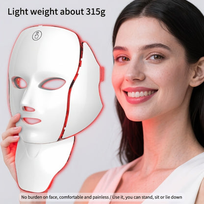 LED Light Therapy Facial Mask 7-Color USB Rechargeable – Face Neck Anti-Aging Acne Rejuvenation Skincare Device, Beauty Instrument Gift for Women, Valentine's Day Mother's Day Birthday