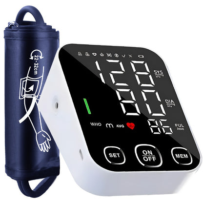 Blood Pressure Monitor Automatic Upper Arm – Large Cuff, 4.5" Backlit Screen, 2×99 Memory, Voice Broadcast, One-Touch BP Machine for Home Use