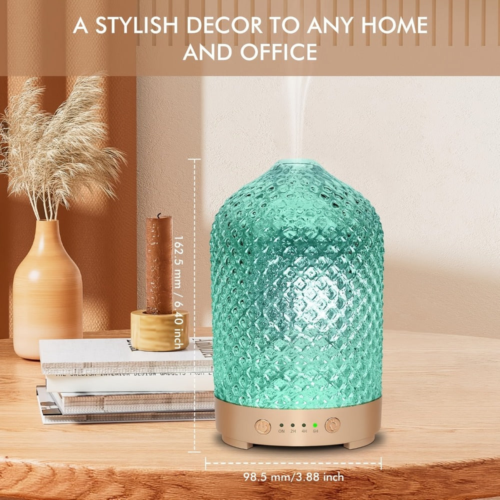 Essential Oil Diffuser Aromatherapy Humidifier with 7 Color LED Lights, Whisper-Quiet Operation, Auto Timer & Shut-Off, Cool Mist for Bedroom, Office, Yoga, Sleep — 200ml & 6.76oz Options