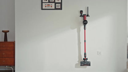 Cordless Vacuum Cleaner 46KPA Powerful Suction Lightweight Detachable Battery Anti-Tangle V-Shaped Brush 6-Stage Filtration 1.8L Dust Cup for Hard Floor Carpet Pet Hair Home