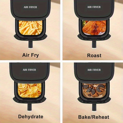 Air Fryer 5 Quart 8-in-1 Electric Hot Air Oven 1350W with LED Touchscreen & 360° Hot Air Circulation – Large Capacity Digital Air Fryer for Fry Roast Bake Grill Dehydrate, Black