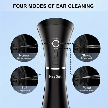 Electric Ear Wax Removal System – Water-Powered Ear Irrigation Flusher, IPX7 Waterproof, Safe & Effective Ear Cleaning Tool for Wax Buildup