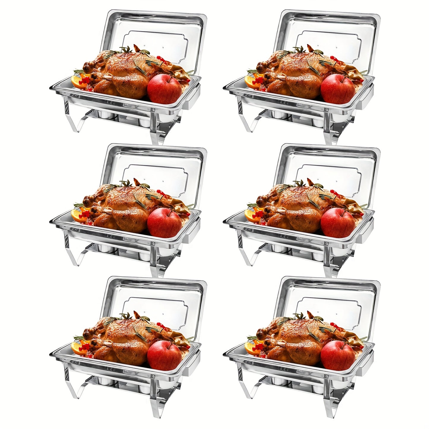 Chafing Dishes Buffet Set 9QT Stainless Steel Food Warmer Trays for Parties Hotel Christmas - 1/2/4/6/8 Pack