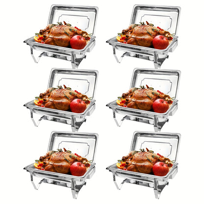 Chafing Dishes Buffet Set 9QT Stainless Steel Food Warmer Trays for Parties Hotel Christmas - 1/2/4/6/8 Pack