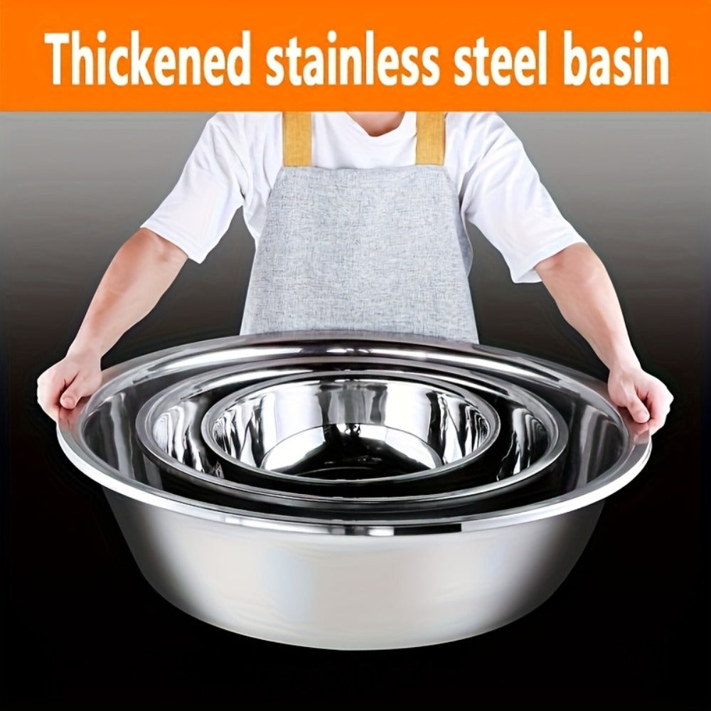 Stainless Steel Mixing Bowl Large 15.75 Inch with Footed Base – Rust-Resistant Salad Bowl, Vegetable & Fruit Washing Basin, Soaking Tub & Dish Pan for Home Kitchen, Durable & Easy to Clean
