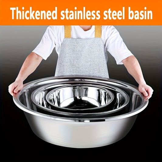 Stainless Steel Mixing Bowl Large 15.75 Inch with Footed Base – Rust-Resistant Salad Bowl, Vegetable & Fruit Washing Basin, Soaking Tub & Dish Pan for Home Kitchen, Durable & Easy to Clean