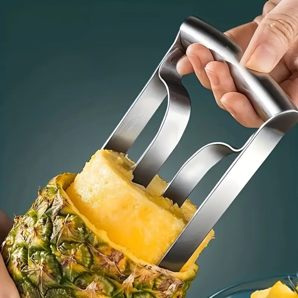 Pineapple Corer Slicer Stainless Steel – Easy One-Step Pineapple Cutter with Comfortable Grip for Home Kitchen Restaurant Use, Removes Core & Slices into Rings (1pc / 2pcs)