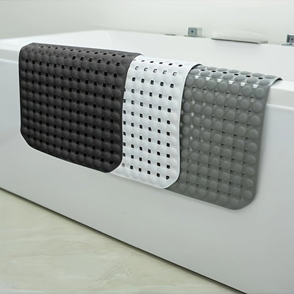 Bath Mat with Suction Cups Non-Slip Shower Mat TPR Quick Dry Machine Washable Bathtub Mat for Bathroom Spa