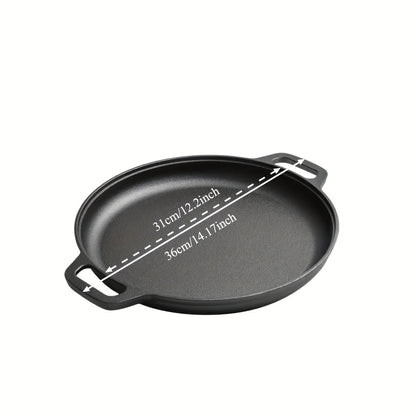 Pre-Seasoned Cast Iron Pan Set - Non-Stick Multifunctional Skillet for Pizza Home Kitchen Outdoor Cooking, Even Heating Compatible with All Stoves, 1/2/3 Piece Options