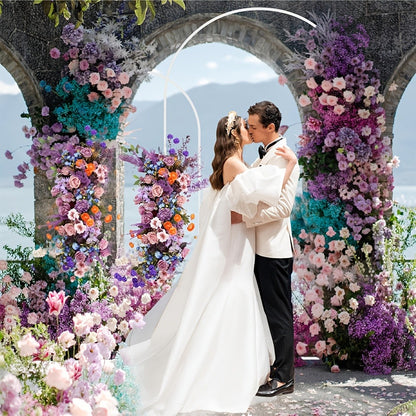Metal Round Wedding Arch Backdrop Stand - Circular Balloon Arch Kit for Wedding, Birthday Party, Graduation & Ceremony Decoration (1-2 Pcs, No Balloons)