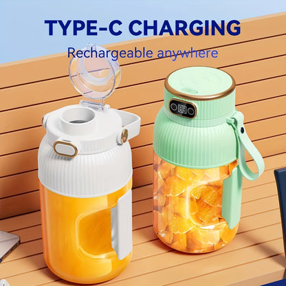 Portable Juicer Travel Blender with Digital Display 33.8oz - Motorized Wireless Blender for Smoothies, Milkshakes & Protein Shakes, Rechargeable Mini Blender for Gym, Picnic & Travel, No Outlet Needed