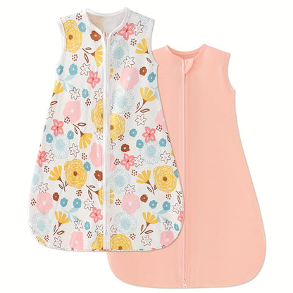 Baby Sleeping Bag 2/3pcs Two-Way Zip Wearable Blanket Anti-Kicking Swaddle 0-24 Months Boys Girls Lightweight Air-Conditioned Room
