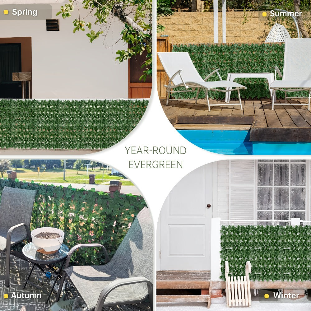 Artificial Ivy Privacy Fence Screen – UV-Resistant Faux Ivy Hedge Panel for Outdoor Patio, Garden, Balcony & Fence Cover | Realistic Greenery Wall Decor | Multiple Sizes Available