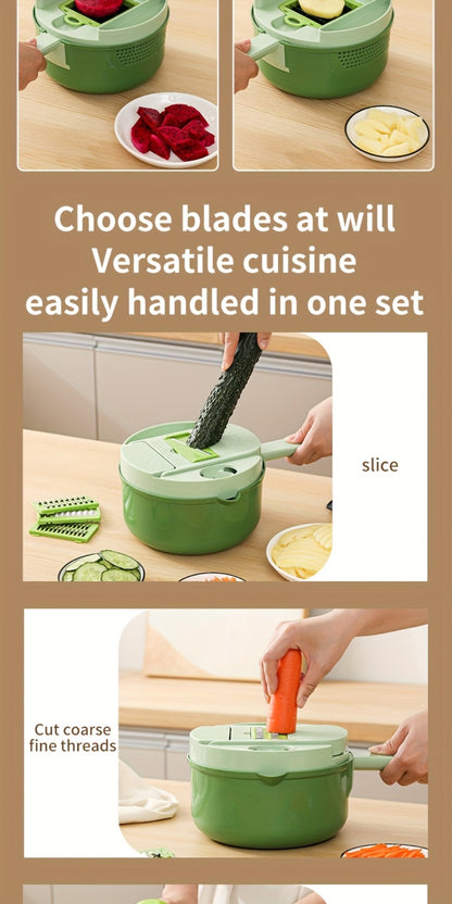 Vegetable Chopper 16-in-1 Manual Food Chopper Slicer Dicer Grater with Container – Professional Onion Potato Carrot Cutter Kitchen Tool