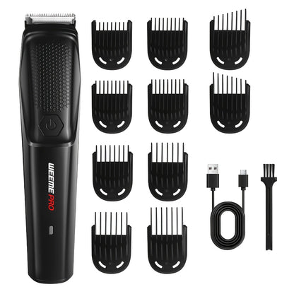 Beard Trimmer for Men - Professional Hair Clipper Electric Razor Zero Gapped T-Blade Edger Liner Cordless Rechargeable Mustache Trimmer Grooming Kit for Body Face Neck Black