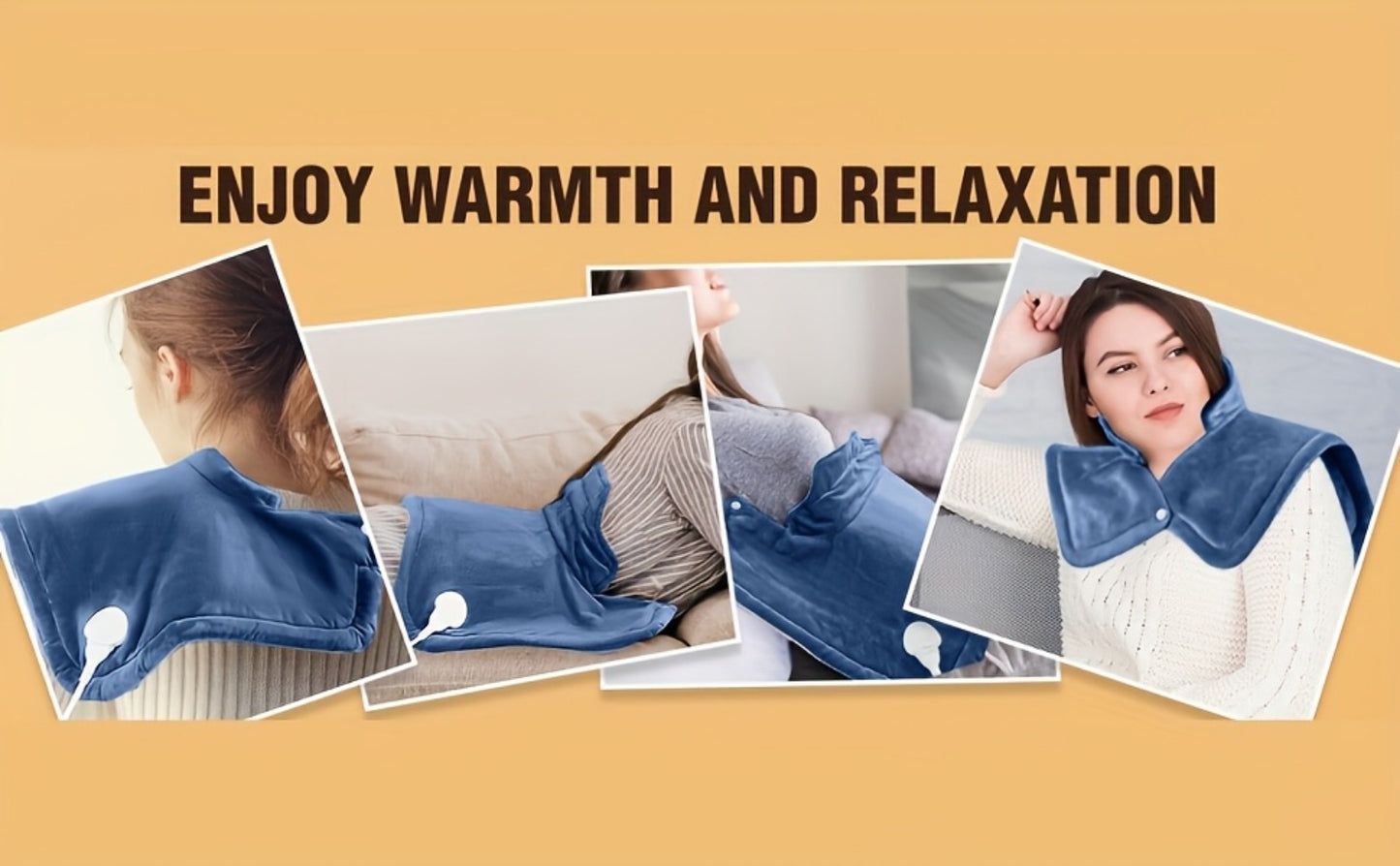 Graphene Heating Shawl Wrap Blanket - Ultra-Soft Coral Fleece Temperature-Regulating Neck Back Shoulder Warmer, Machine Washable Christmas Gift for Women Men Family