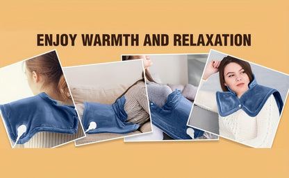 Graphene Heating Shawl Wrap Blanket - Ultra-Soft Coral Fleece Temperature-Regulating Neck Back Shoulder Warmer, Machine Washable Christmas Gift for Women Men Family