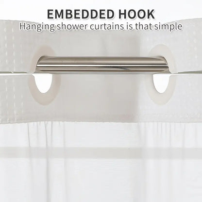 Hookless Shower Curtain with Snap Liner 74x71 Inch - Waffle Texture Double Layer with See-Through Window Waterproof Washable Hotel Quality Bathroom Curtain Set | Grey White Matcha Black | Home Decor Gift