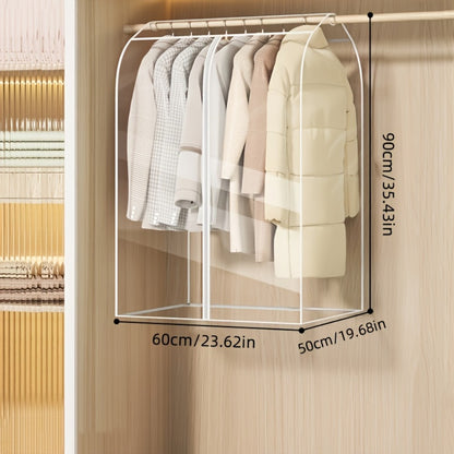 Garment Bag Transparent Hanging Clothes Dust Cover with Zipper, Thickened Waterproof & Washable Storage Bag for Coats, Dresses & Suits — Clear Closet Organizer, Multiple Sizes