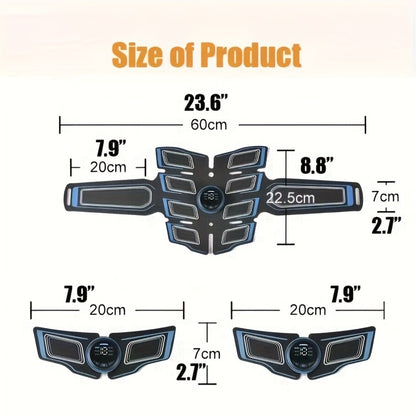 EMS Muscle Stimulator Belt – TENS Body Massager for Muscle Toning, Pain Relief & Full Body Relaxation | Adjustable Modes, USB Charging, Fitness Shaper for Home Gym Use