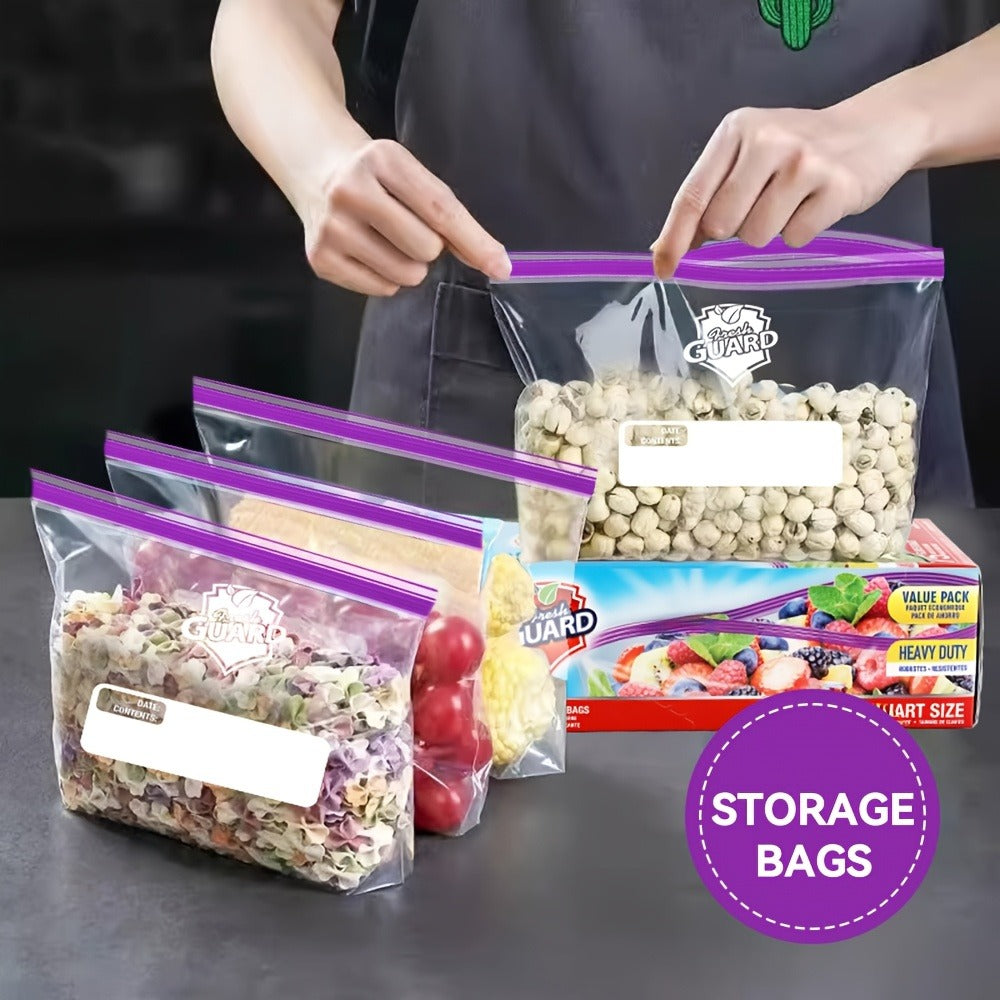 Freezer Storage Bags Resealable – Sturdy Bulk Food Storage Bags with Easy-Open Tabs for Freezer & Refrigerator – 0.25 Gallon, 1 Gallon & 2 Gallon for Fruits, Vegetables, Meats & Meal Prep