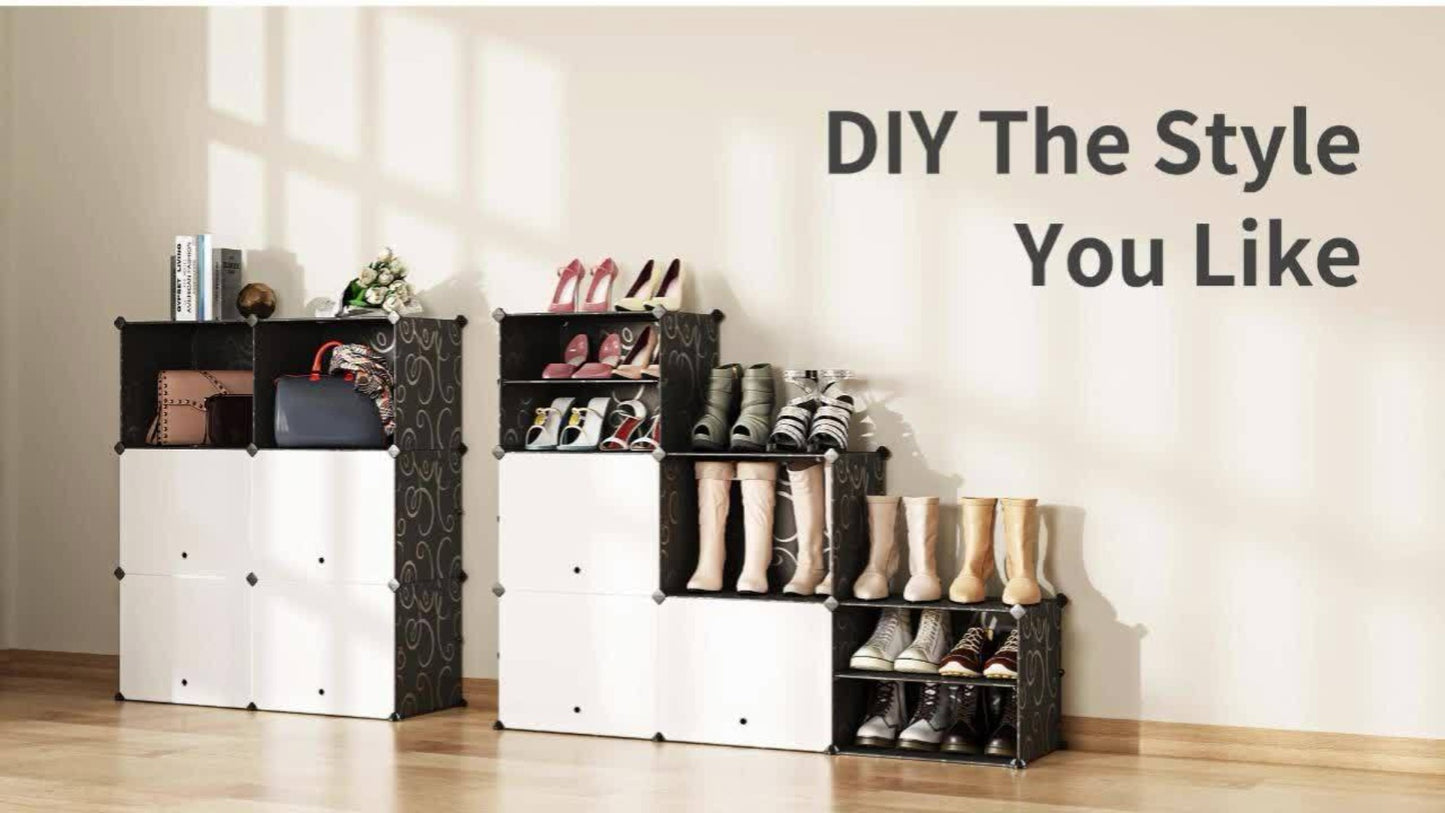 Shoe Rack Organizer Free Standing – Shoe Storage Cabinet for Boots, Slippers & High Heels | 2×6 / 3×8 Tier Shoe Shelf for Closet, Bedroom, Entryway & Hallway | White, Translucent & Black Options