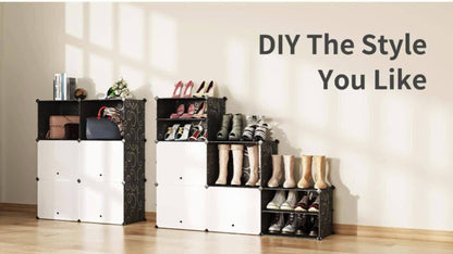 Shoe Rack Organizer Free Standing – Shoe Storage Cabinet for Boots, Slippers & High Heels | 2×6 / 3×8 Tier Shoe Shelf for Closet, Bedroom, Entryway & Hallway | White, Translucent & Black Options