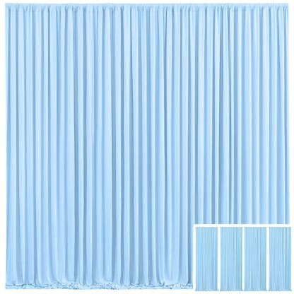 Blackout Backdrop Curtain 4 Pack 5x10 Ft - Heavyweight Nonwoven, Wrinkle-Resistant, Smooth Hanging for Wedding Birthday Baby Shower Party Photography Background Decoration