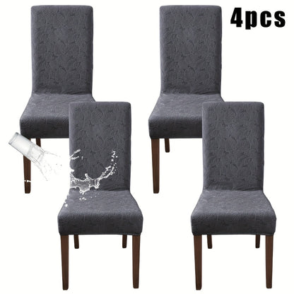 Stretch Dining Chair Covers Set of 4/6 - Plant Print Slipcovers for Dining Room Kitchen Chairs, Elastic Parsons Chair Protector, Home Decor