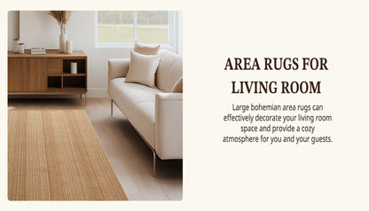Washable Area Rug Non-Slip Rubber Backed Braided Woven Cotton Kitchen Mat Indoor Entryway Living Room Bedroom Floor Rug Multi-Size