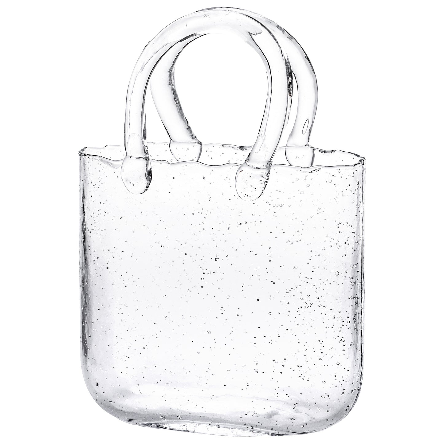 Glass Purse Vase for Flowers – Handbag Shape Clear Decorative Flower Vase, Home Table Decor, Gift