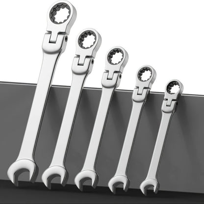 Ratcheting Wrench Set 16pcs Flex Head 180°, Metric 6-22mm CR-V Steel Combination Wrench Kit with 72-Tooth Ratchet & Organizer Bag, Professional Flex Head Ratchet Wrench for Auto & Home Repair