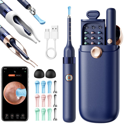 Earwax Removal Tool Set with Light & Camera – Rechargeable Ear Cleaning Kit for iOS & Android, Ear Wax Remover with Otoscope
