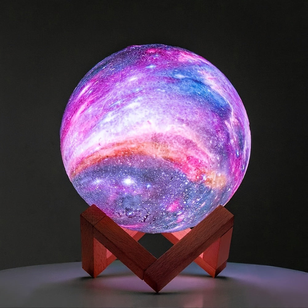 Moon Lamp Night Light 16 Colors 3D Galaxy Lamp with Wooden Stand Remote Control USB – Perfect Birthday Gift for Women Men Lovers (5.9 Inch)