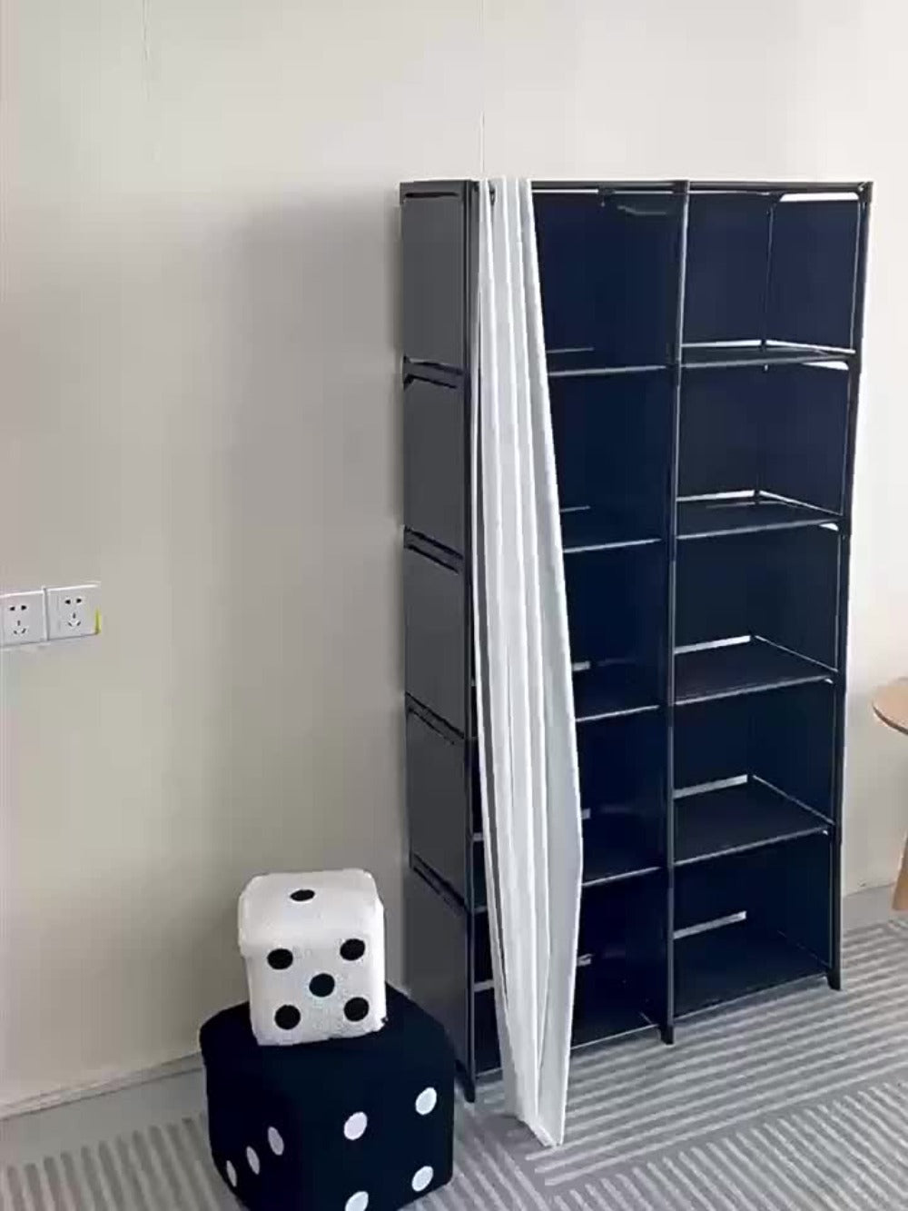 6-Tier Storage Rack Shelving Unit 15.75 Inch | Multi-Purpose Dust-Proof Organizer for Closet, Bedroom, Office & Dorm - Easy Assembly Clothing Bookshelf Utility Rack, Single & Double Row, Black & White