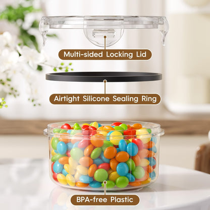 Airtight Food Storage Container Set 16/28/48 Pcs with Secure Lids, Sealed Plastic Containers for Pantry Organization, Kitchen, Travel & Outdoor Picnics – Includes Labels & Markers